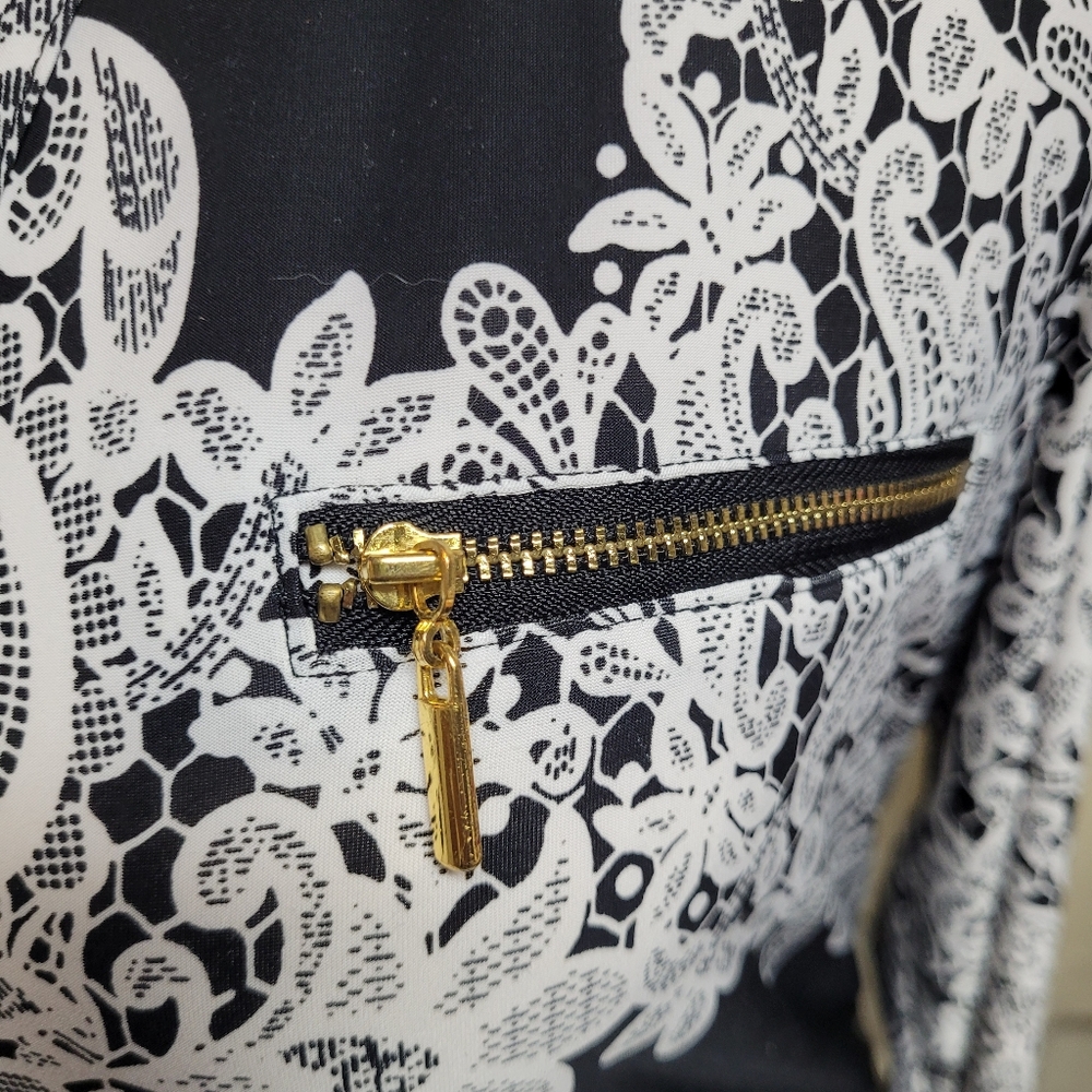 I.N.C. International Concepts Black & White (Lace Print) Top XL - Picture 3 of 8